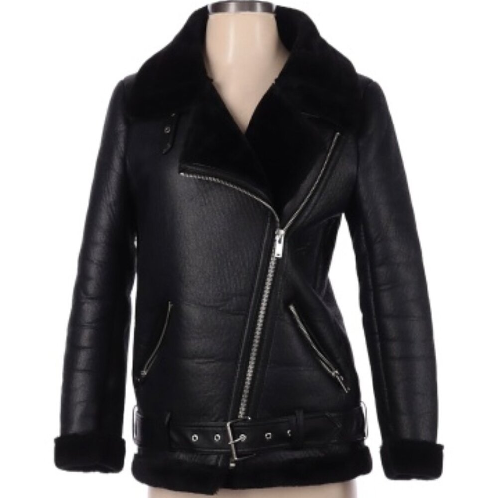 Zara like new Black Aviator jacket size S